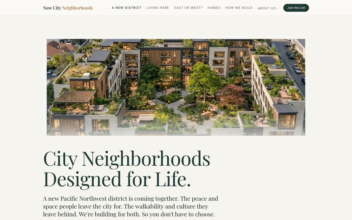 The Now City neighborhoods site